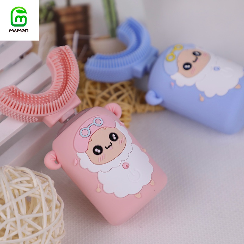 MAMON – brosse à dents électrique pour enfants, pour filles et garçons, étanche, minuterie intelligente Rechargeable, ultrasons à 360 degrés,