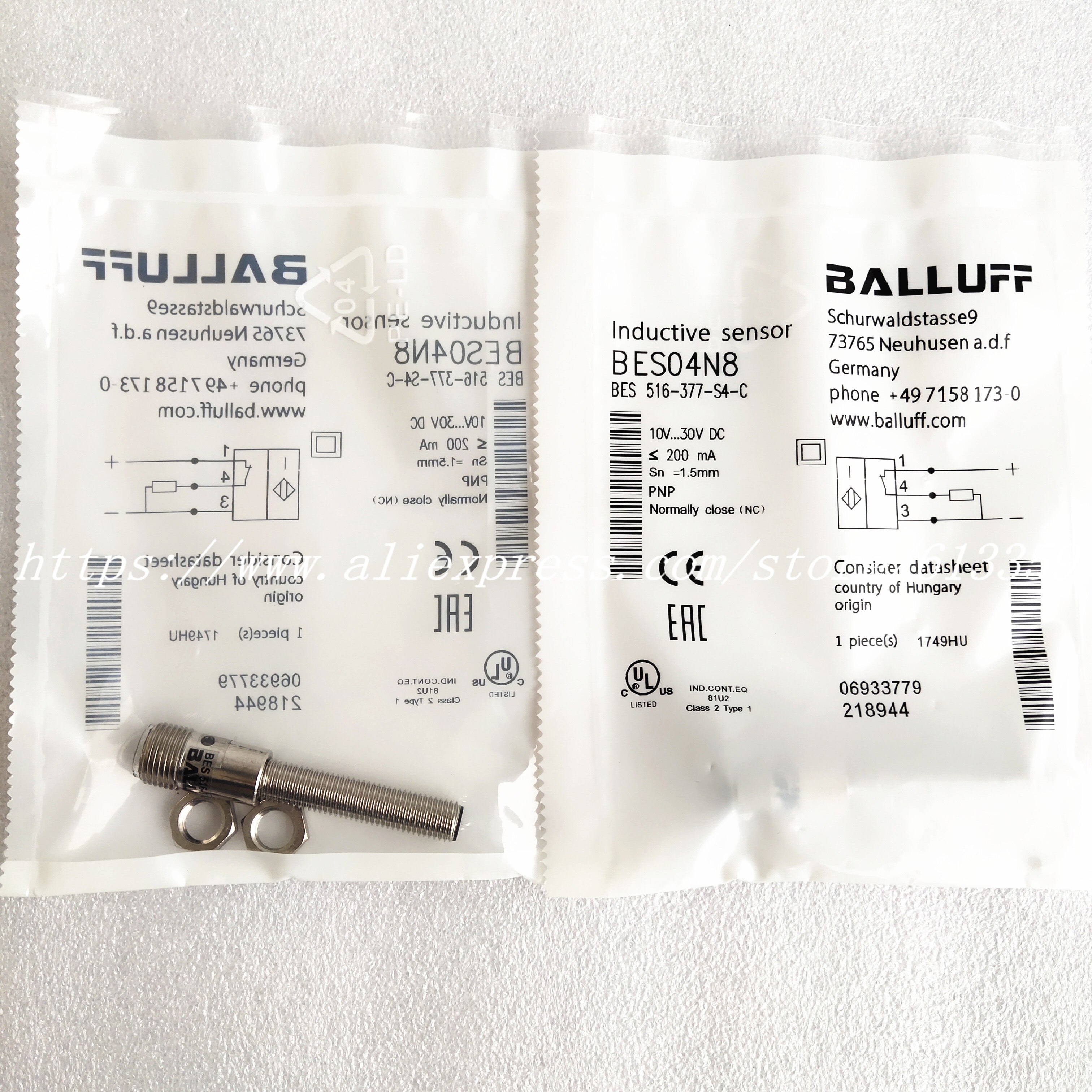 thumbnail image 2 of Balluff BES02H6 BES 516-105-SA5 Inductive Proximity Switch Sensor – NEW 2 of 6