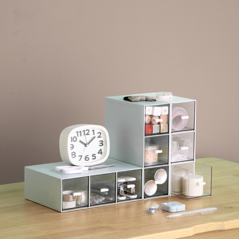 Caja Organizadora Escritorio Tipo Cajón - Blanco, 29x26cm, Para Maquillaje Y Accesorios, Plástico PP