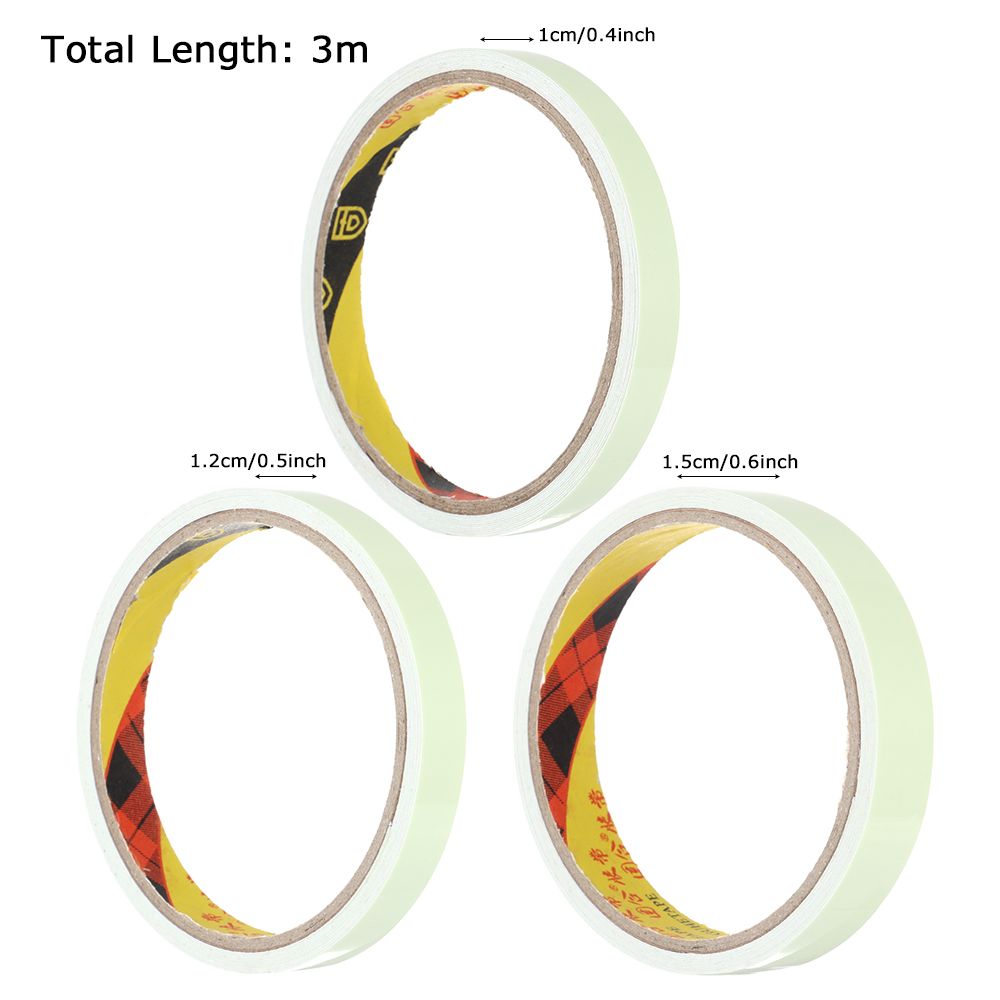 Rollo de cinta adhesiva luminosa para caña de pescar, vendaje protector que brilla en la oscuridad, herramienta de pesca no tóxica, 1cm, 1,2 cm y 1,5 cm