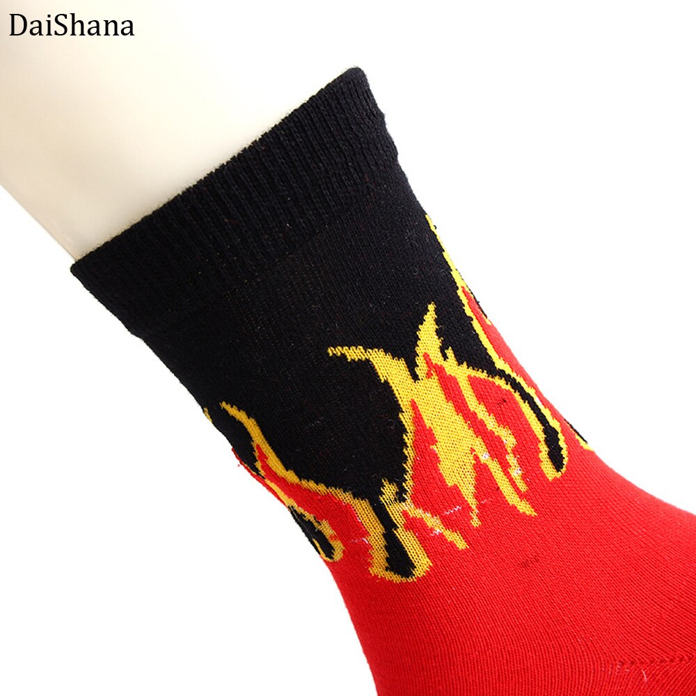 Daishana Unisex Vlam Rood En Wit Vuur Sokken Novelty Hip Hop Harajuku Sokken Skateboard Calceines Mujer Straat Skarpetki Sokken