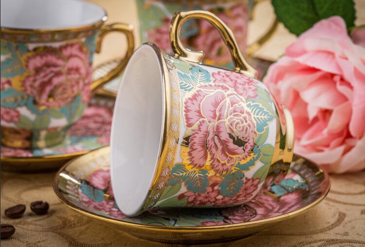 European Afternoon tea cups set,Ceramic Coffee Mug Porcelain Suit Include 1 Cup 1 saucer Chinese Tea set coffee cup