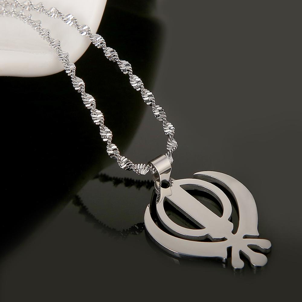 Rvs Trendy Sikhism Hanger Ketting Zilver Kleur Sikh Khanda Sikhs Sieraden