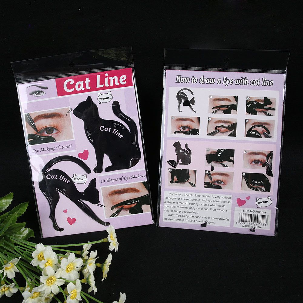 Delineador de ojos de gato, plantillas para sombras de ojos 2 unids/set, herramientas de maquillaje para ojos, línea de ojos de gato, plantillas de guía, cosmético
