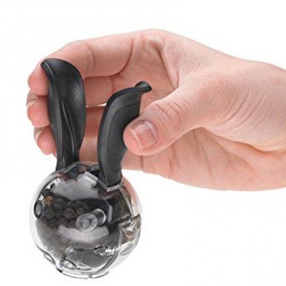 Manual Mini Salt Pepper Mill Portable Rabbit Ears Ceramic Core Ball Grinder Storage seasoning jar Mills Gadgets transparent