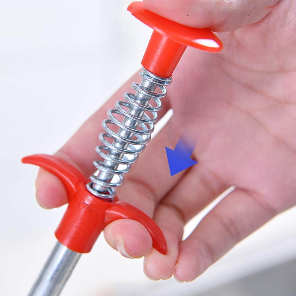 100cm Pipe Dredge Pipeline Cleaner Household Bathroom Kitchen Sink Bathtub Drainage Sewage Bendable Sewer Gripper Cleaning