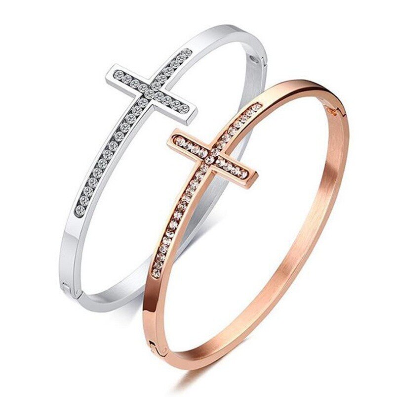 Brazalete de Metal de con cristales brillantes cruzados, , , boda