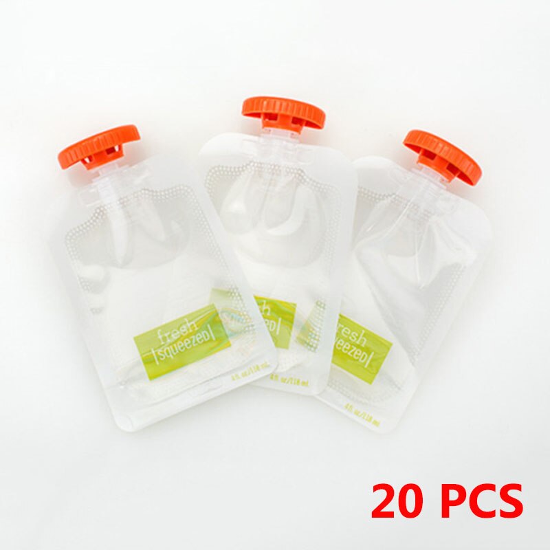 Squeeze Juice Station Baby Food Organination Storage Containers Baby Food Maker Set Fruit Puree Packing Machine Party: 20 Pcs Fresh Bags