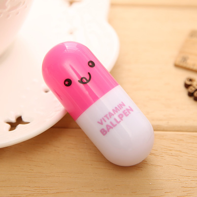 1 PCS Vitamin Capsule Ballpoint Pen Office Accessories Material Escolar School Supplies Kawaii Novelty Plastic Ball Pen