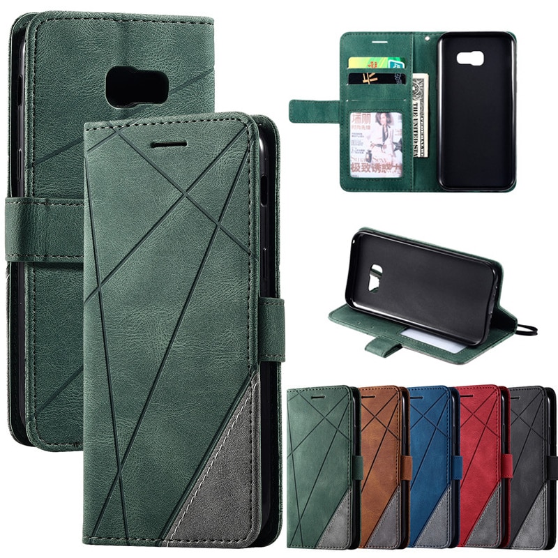 A520 Case for on Samsung Galaxy A5 SM-A520F Cover Flip Leather Cases Samsung A5 ) A520 Coque Wallet Strap Phone Covers