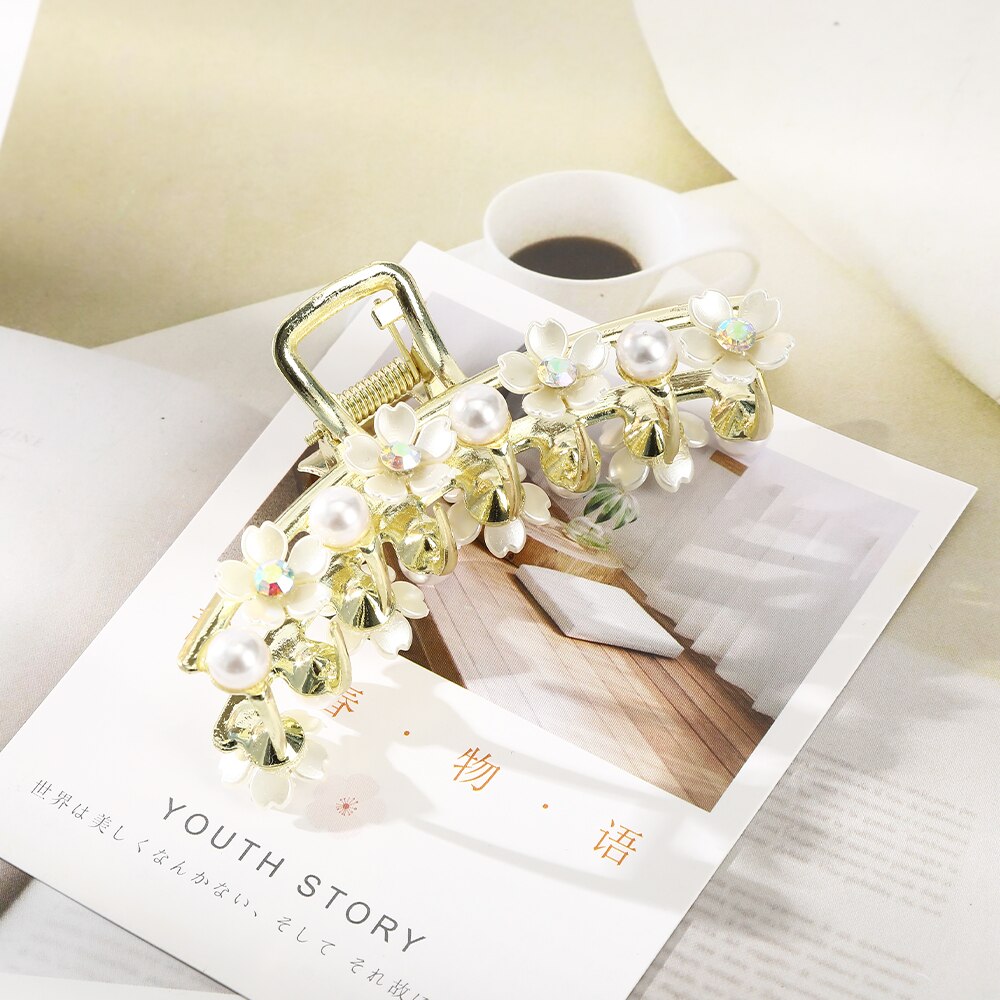 Pinzas para el pelo de estilo chino, horquillas de aleación de Palacio, horquillas de Camelia, pinzas de cangrejo con borla verde, accesorios para el cabello con personalidad: 27A
