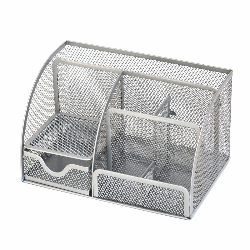 Office Desk Organizer With 6 Compartments Drawer | The Mesh Collection Black Simple Desk Storage Tool Desktop Organization#g30