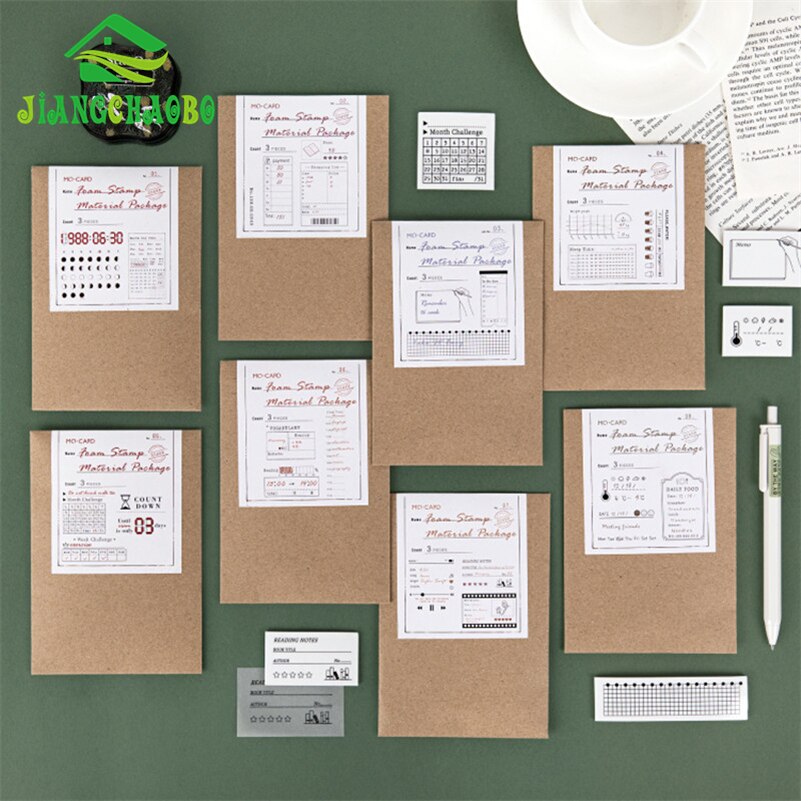 Vintage levy muistio lista ajan suunnittelija leima materiaali paketti scrapbooking paperitavarat scrapbooking standardi leima