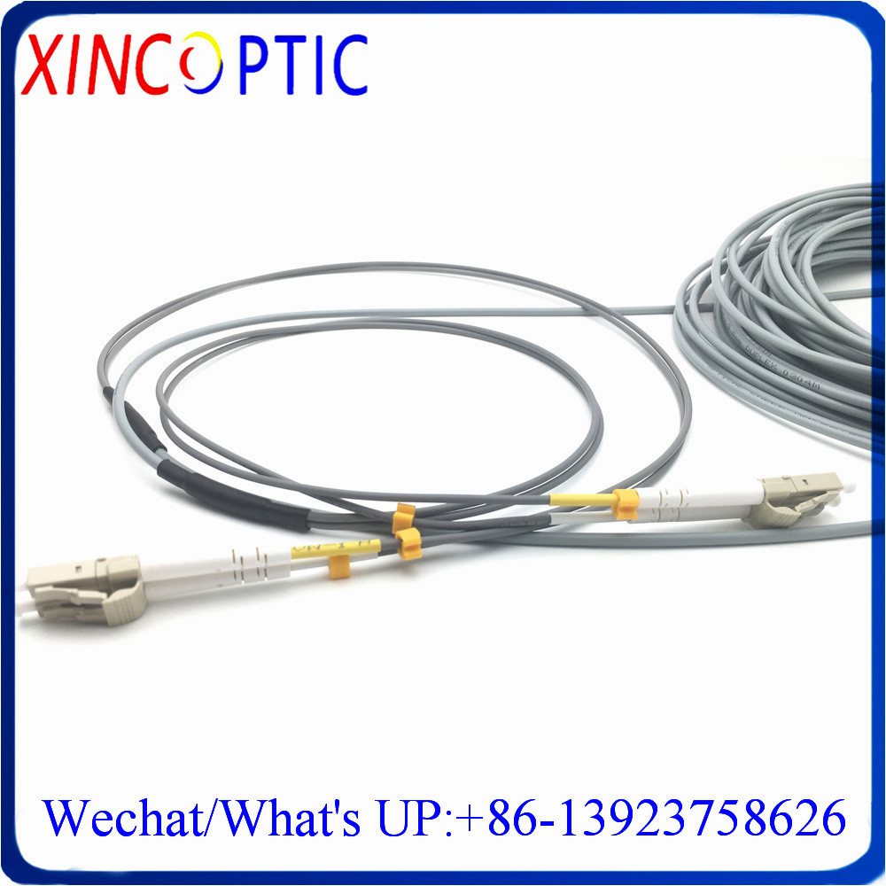 5/10/15/20M MM OM2 50/125 3.0mm Duplex LC-LC Twin Armored Fiber Cable,LCUPC to LCPC Armoured Fiber Optic Patch Cord Cable Jumper