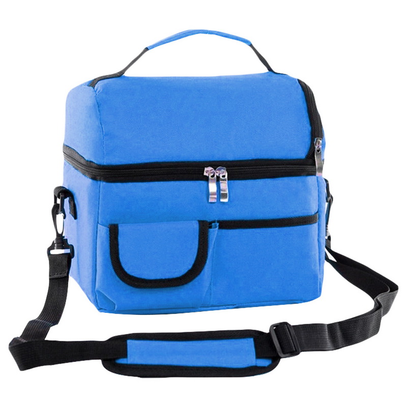 MoneRffi Multifunktions Picknick Clooer Box Doppel Deck Mittagessen Tote Thermische Isolierung Tasche Wasserdichte Lebensmittel Frisch Halten Mittagessen Tasche: sky blue