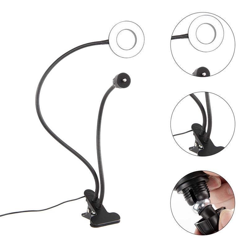 1Pc Tafelblad Metalen Clip Aanvullende Licht Vulling Ring Lamp Selfie Lamp Desktop Slaapzaal Metalen Clip Live Vulling Licht (zwart)