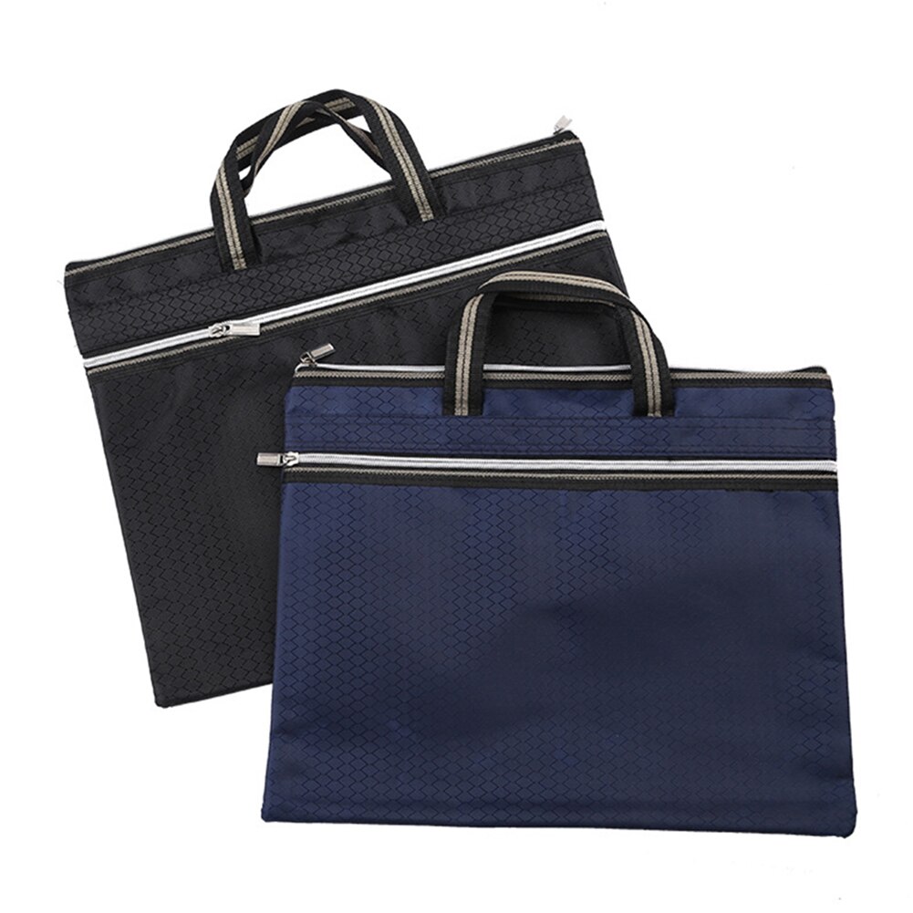 Portable Document Bag Oxford Cloth Waterproof Briefcase Conference Paper Bag Business Double-layer Briefcases