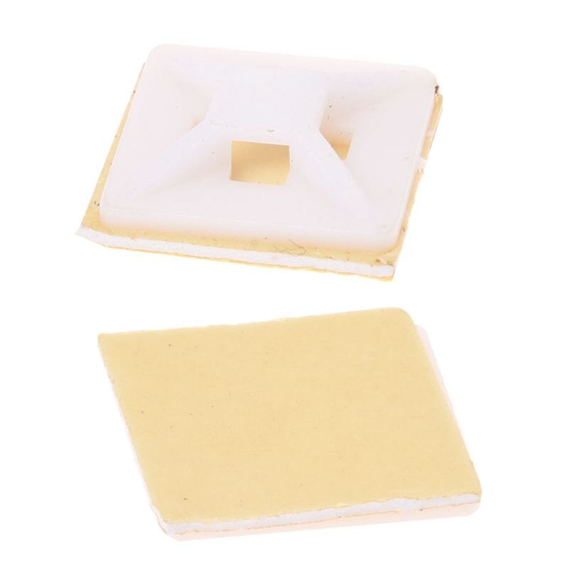 White Self Adhesive Cable Tie Mount Base Holder 100 Pcs Secure cable, tubing, wires with these self-adhesive cable tie base