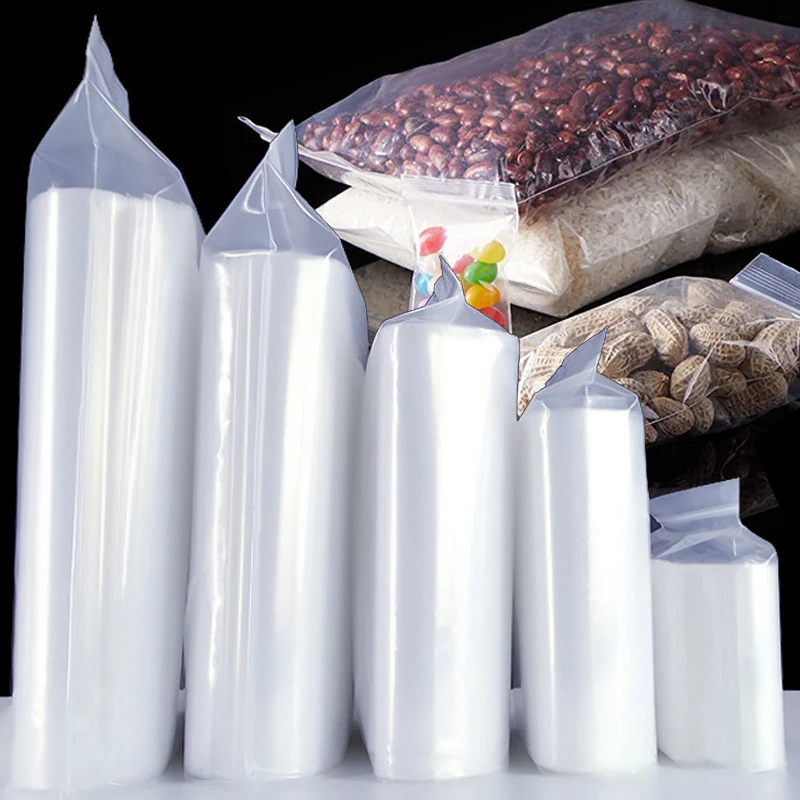 Små plastposer med glidelås, gjenlukkbare gjennomsiktige poser, vakuumoppbevaringspose, klare poser med glidelås, matoppbevaring