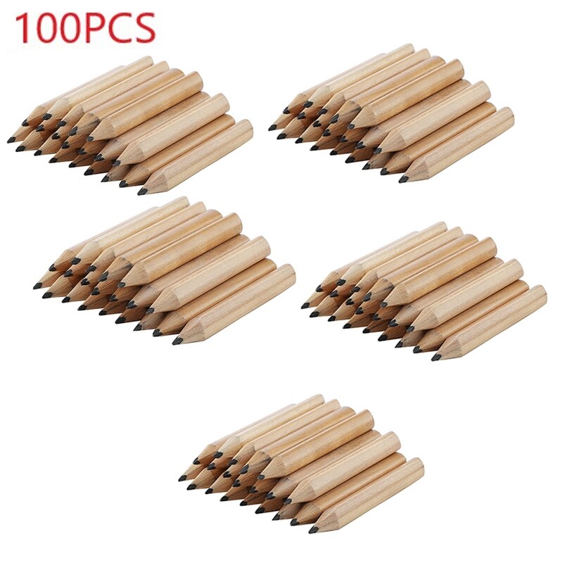 100Pcs 3,5 Zoll Holz Bleistift, Anfänger Schreiben Bleistift, Studenten Skizze Bleistift Schreibwaren, Hexangular: Hellgelb