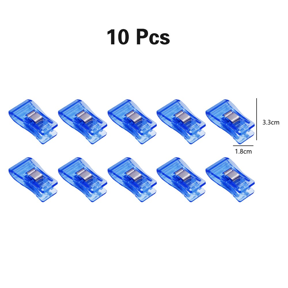 50/20/10Pcs Multicolor Kledingstuk Clip Patchwork Naaien Clip Plastic Klemmen Quilten Crafting Haken Breien Veiligheid Clip: 10pcs Blue