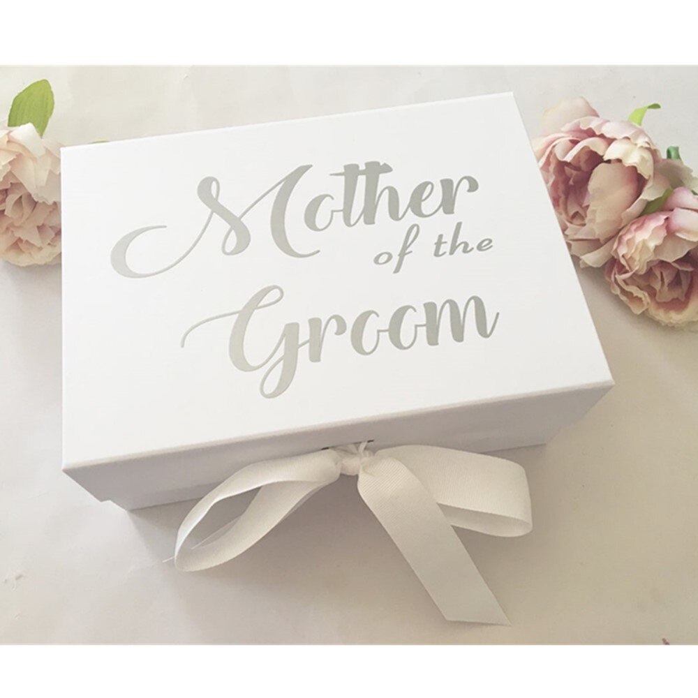 Mutter der Bräutigam, Luxus Andenken Box, White-Box, Hochzeit Erinnerungen, , mutter der Bräutigam , Silber oder Gold Schriftzug