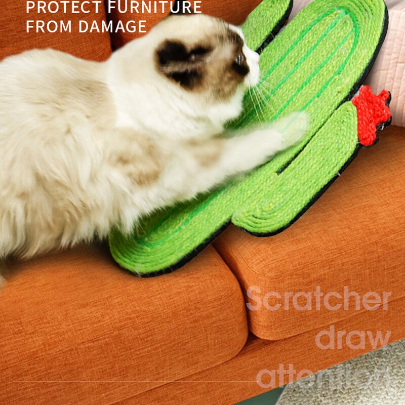 Cat Paw Pad Cat Scratching Mat Cat Sisal Paw Pad Cactus Kitten Scratcher Board Moisture-proof Scratcher Cushion