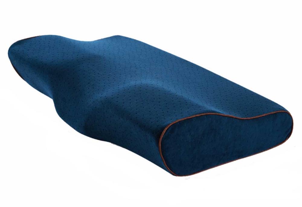 Ortopedisk kudde slow rebound memory foam kudde sängkläder nackstöd nackstöd för att sova ergonomisk hälsokudde: Djupblå / 60 x 32cm
