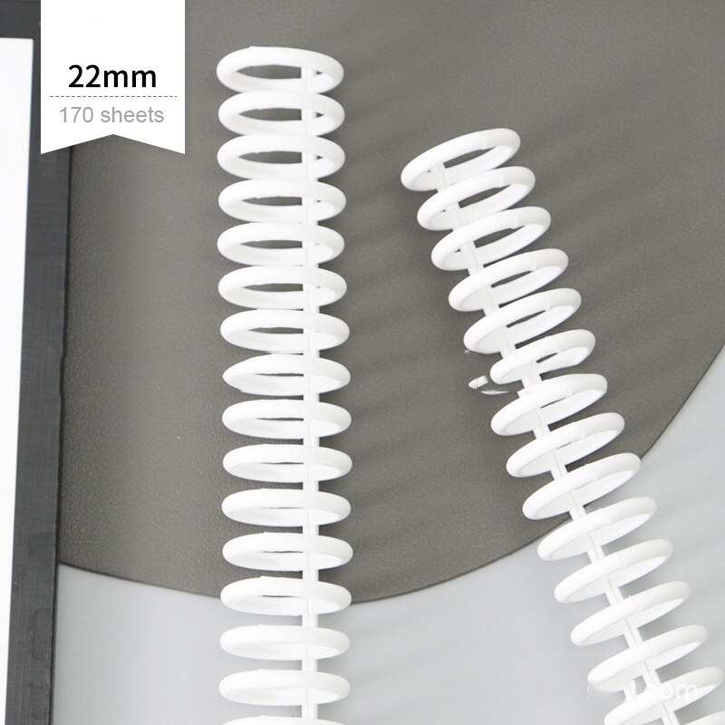 10 st 22mm 30 hål plast lösbladsringpärm bindremsa  a4 ringar bindning planerare tillbehör skolring spiralbindning: 22mm vita