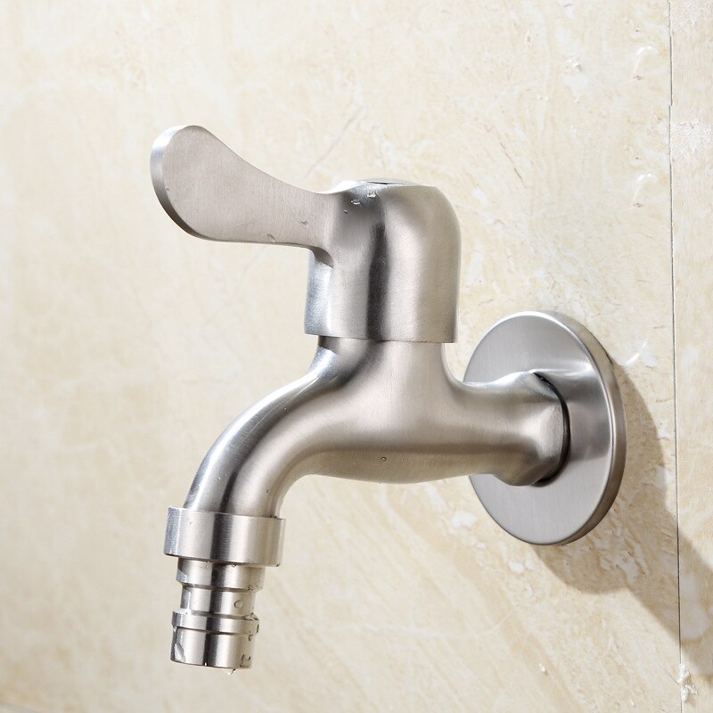 304 Stainless Steel Garden Faucet Wall Mounted Brushed Outdoor Bibcock Wash Basin Mop Washing Machine Faucet Torneira parede