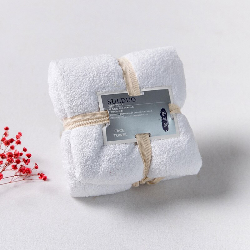 Dikker Microfiber Koraal Fluwelen Droog Haar Handdoek Zachte Super Absorberende Gym Yoga Volwassen Douche Quick Droog Thuis Keuken Gezicht handdoek: white