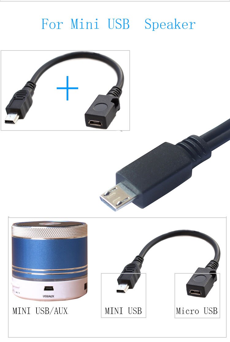 Micro USB to Jack 3.5mm AUX cable/USB Male for bluetooth portable cd player