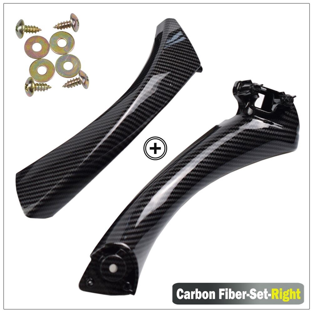 Indre dørhåndtakspanel for bmw  e90 e91 for bmw 3- -serien sedan pull trim deksel svart/beige 51417230849 51416971289 51416971291: Høyre karbonfiber