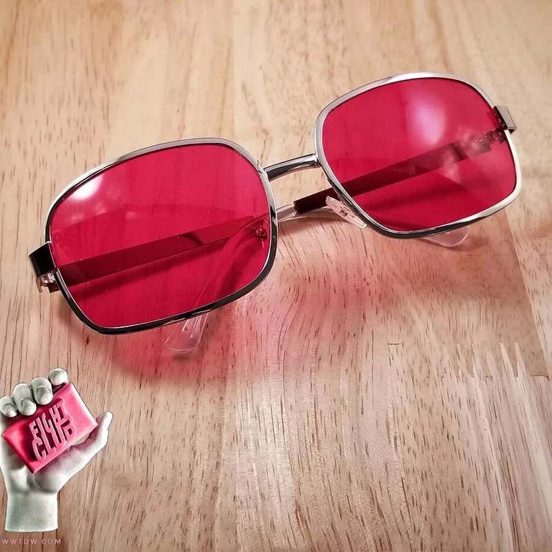 Project Mayhem Sunglasses Fight Club Tyler Durden Oliver Peoples 523 Brad Pitt men RED lens sunglasses:with box