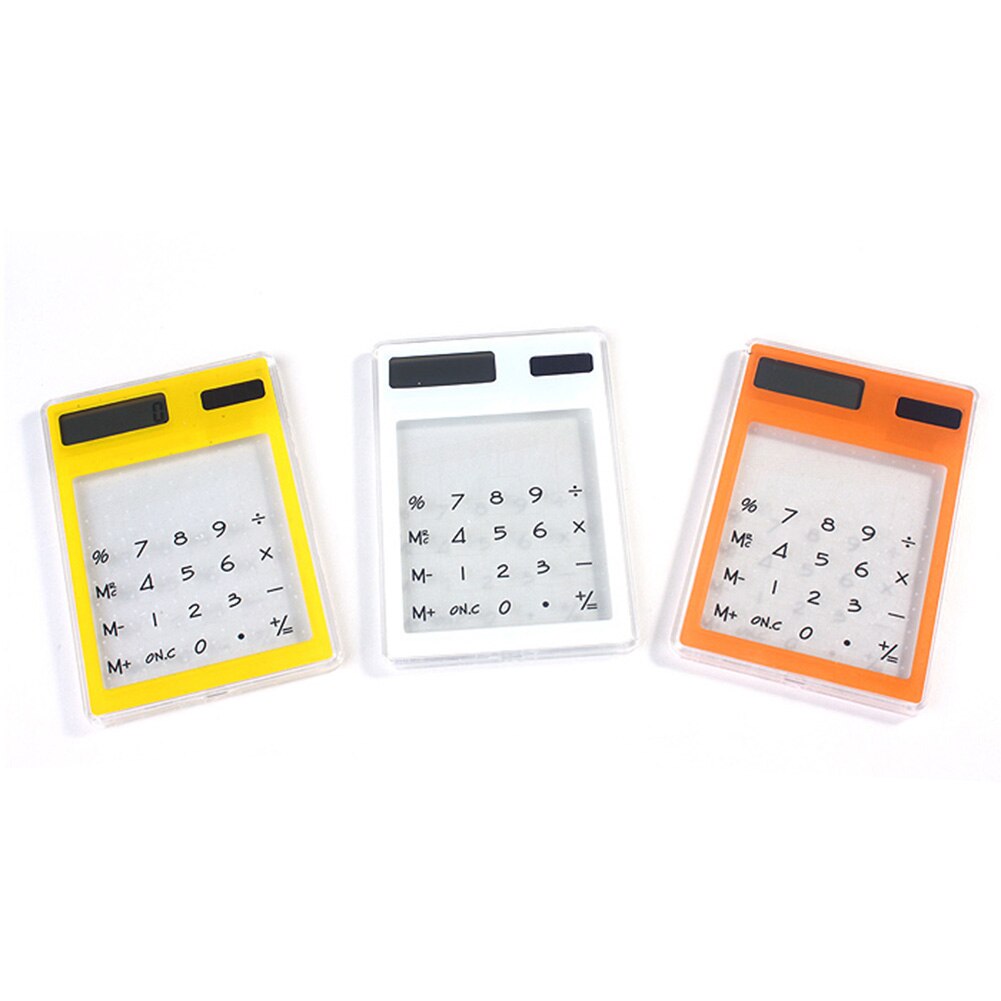 Solar Ultra Slim Touchscreen LCD 8 Digit Electronic Transparent Calculator Home Office Use AS99