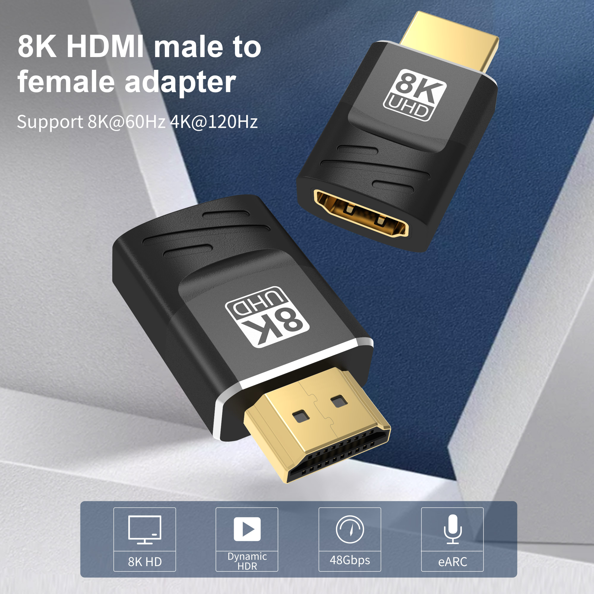 HDMI-compatible Extender Cable Extension Male to Female Adapter 8K@60Hz 4K@120Hz Coupler for PS4/3 TV Switch