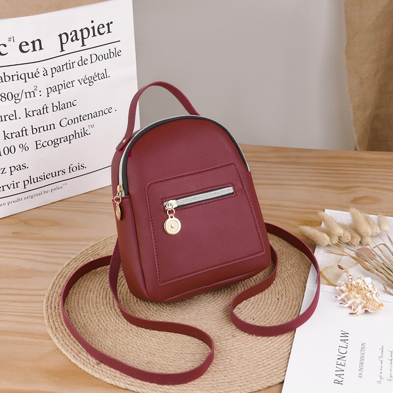 Enfants Mini sac à dos sac à bandoulière en cuir synthétique polyuréthane pour femmes pour adolescentes enfants multi-fonction petit sac à dos dames sac d'école sac à main