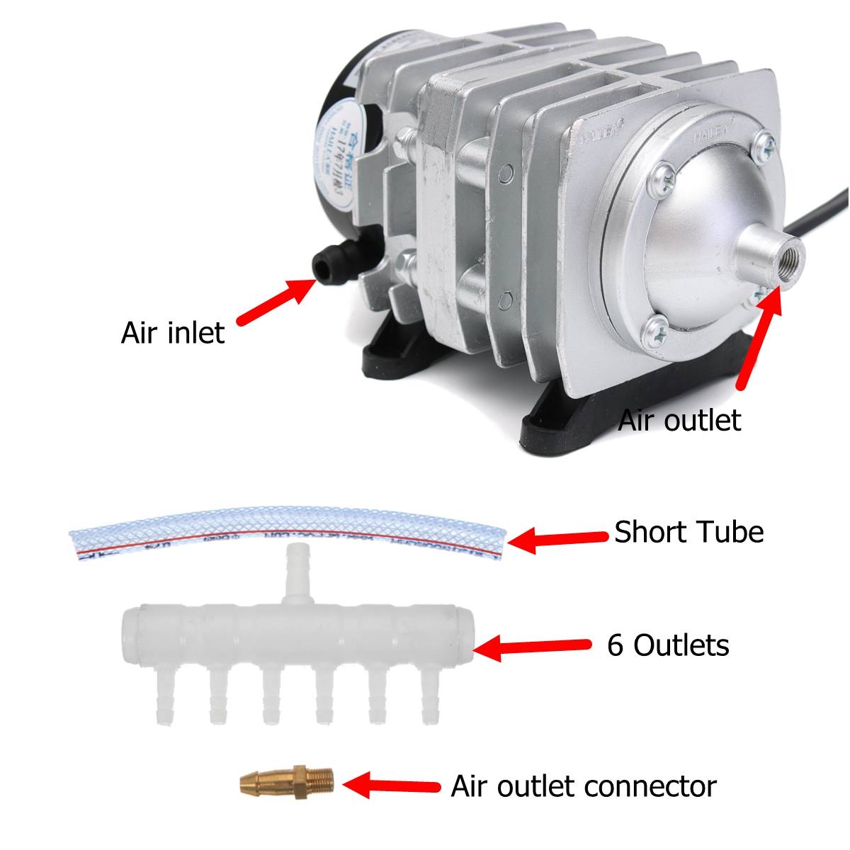 45L/min 25W 220V Electromagnetic Air Compressor Pump Oxygen Aquarium Fish Pond Compressor Hydroponic Air Aerator Pump ACO-208