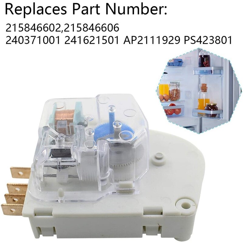 Defrost Timer 8HR 30MIN for Frigidaire Refrigerator 215846602, AP2111929, PS423801