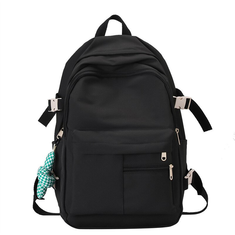 Fengdong zaini per scuola per adolescenti zaino per scuola per donna zaino per laptop da viaggio leggero impermeabile zaino per libri universitari: Black
