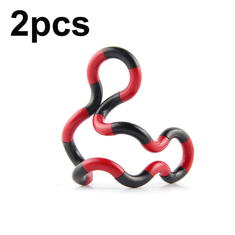 2Pcs Zappeln Anti Stress Spielzeug Twist Erwachsene Dekompression Spielzeug Kind Verformung Seil Perfekte für Stress kind zu Spielen Spielzeug: blackRed2p