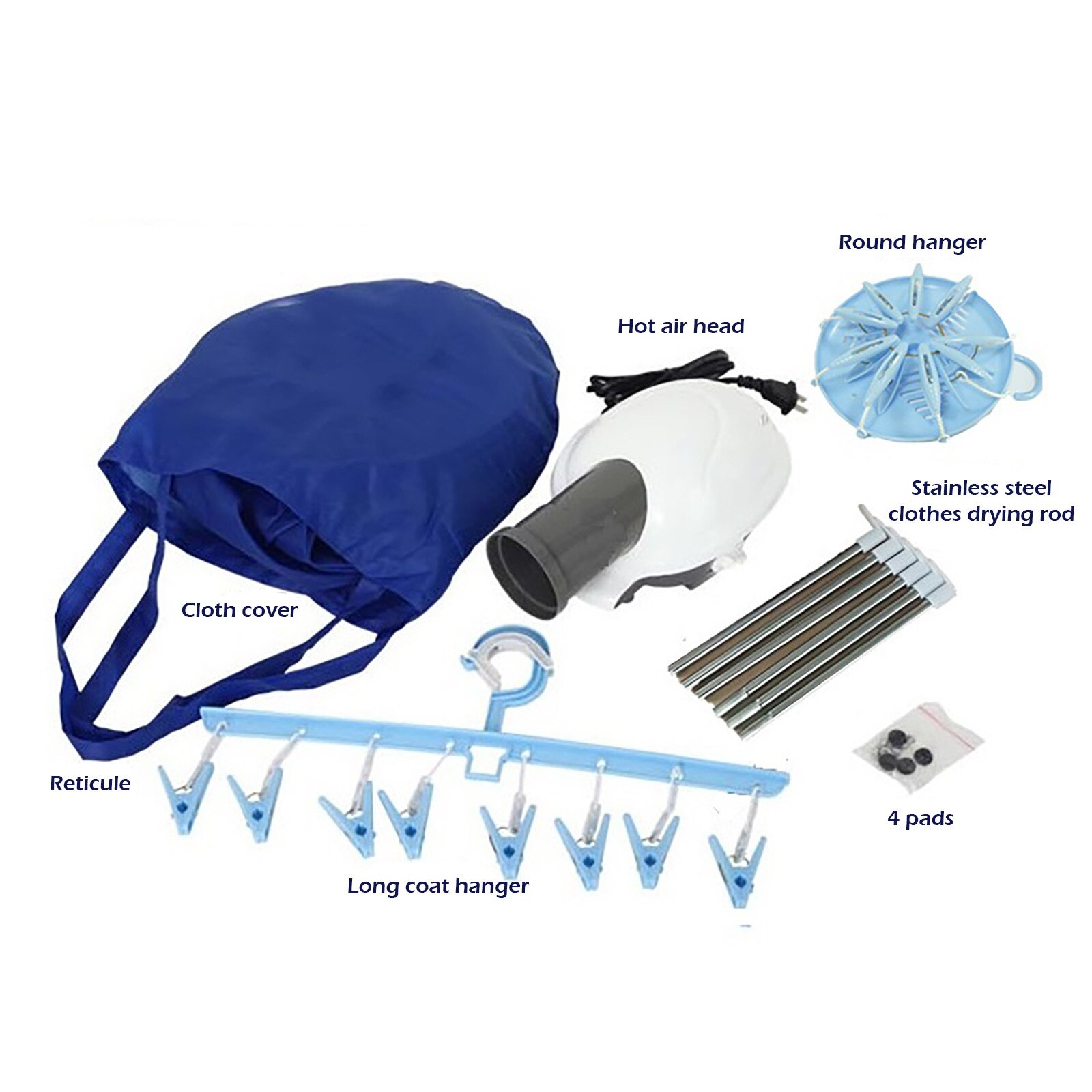 Portable Multifunction Household Clothes Dryer Folding Mini Dryer Travel Folding Cloth Drying Bag Laundry Rack Free Installation