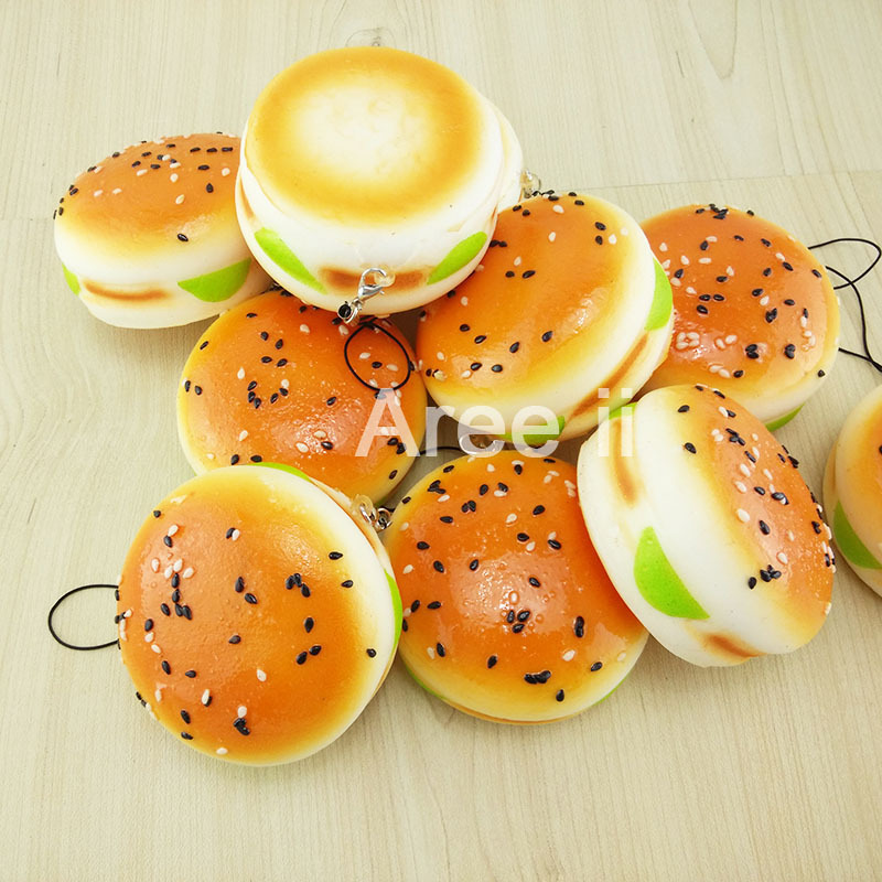7CM Sesame Covered Squishy Hamburger Soft Bread Scented Food Simulation Toys