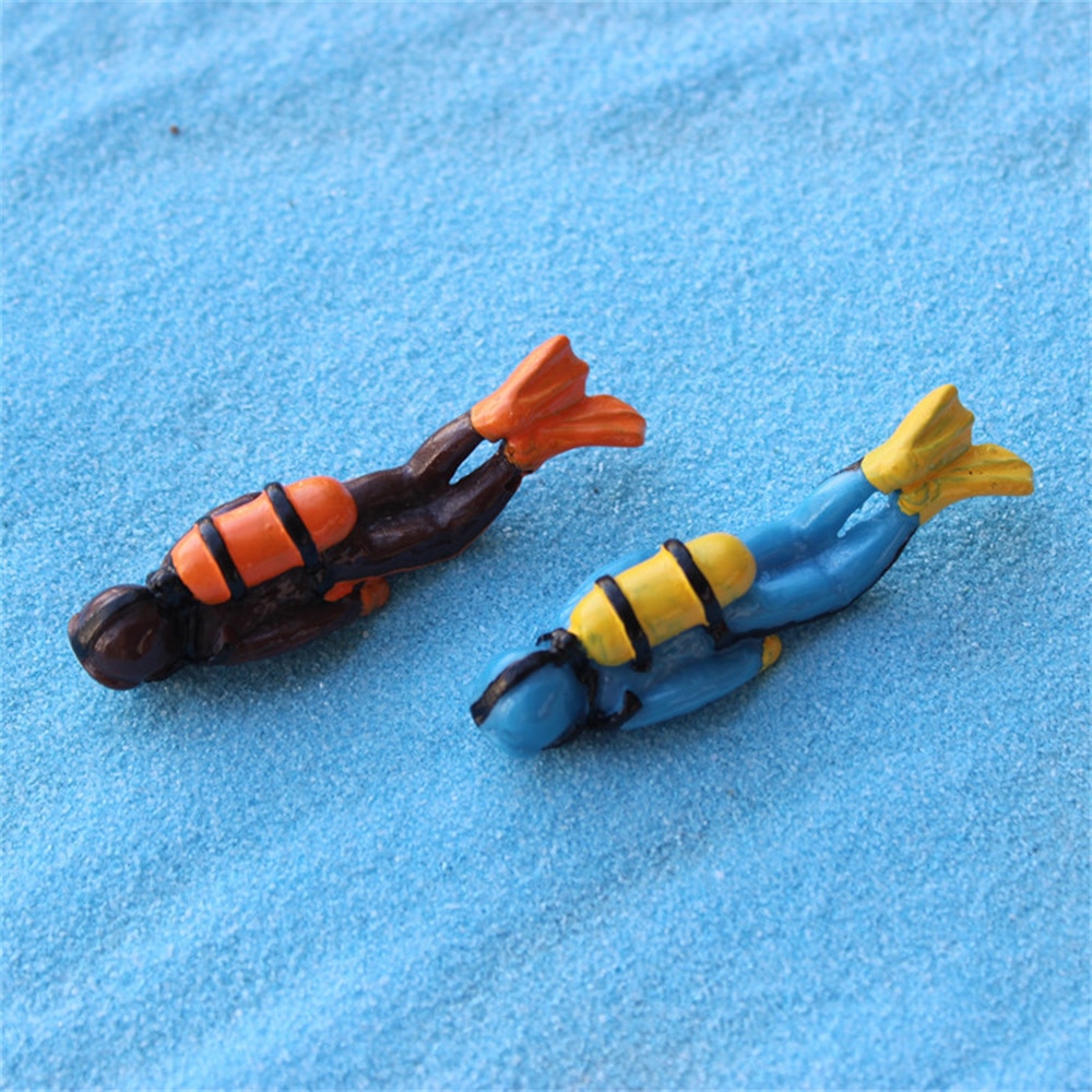 Resin Character Diver Model Treasure Treasure Box Fish Tank Decoration Marine Aquarium Aquascape Decorative Ornaments