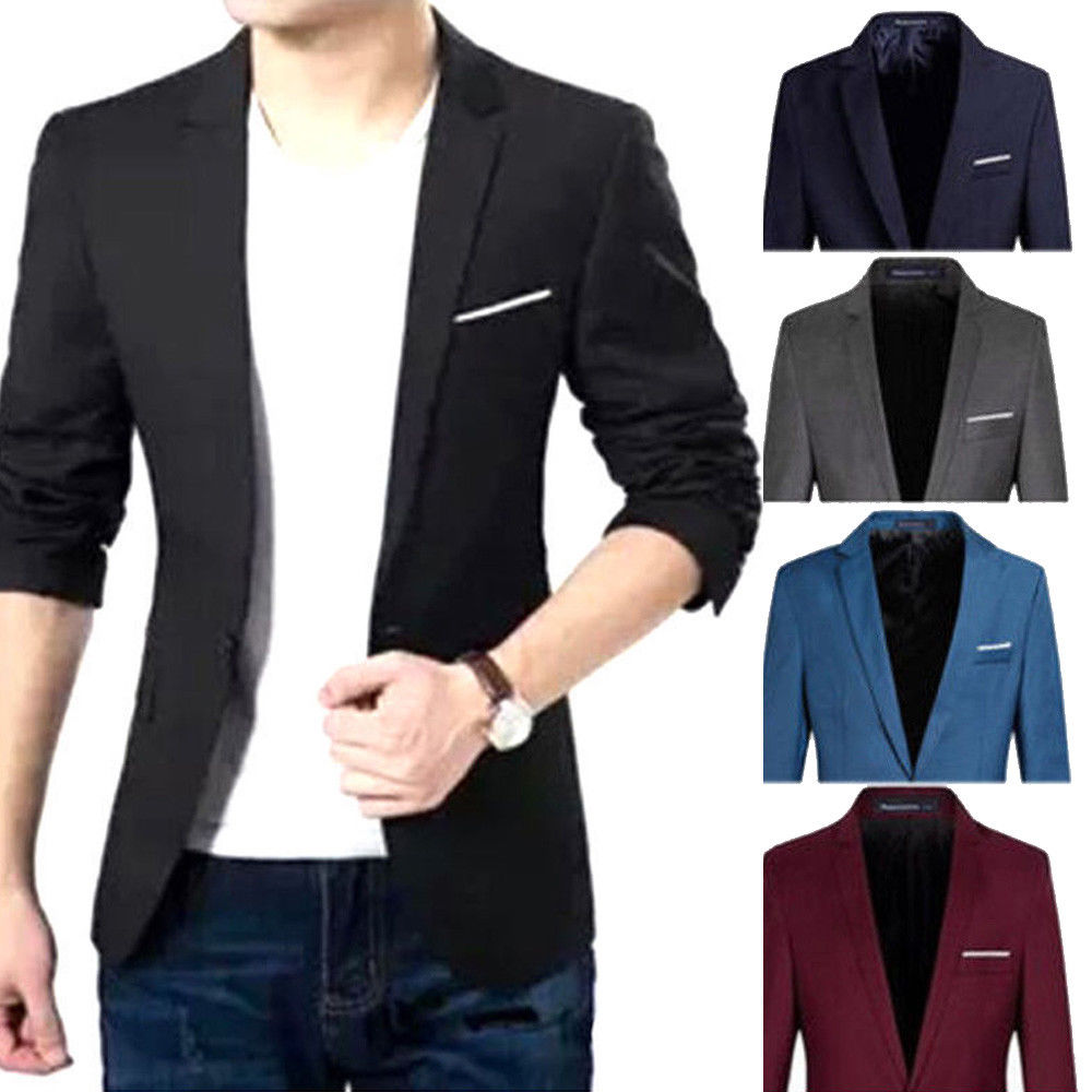 Korean Men Blazer Casual Slim Fit Office Suit Autumn Winter Jacket Coat Blazer Men's Business Blazers BB50XZ