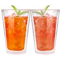 Set of 2 Water Cup 400ml Double-walled Glass Bottles Whisky Coffee Cups Personality Star Cup: Default Title