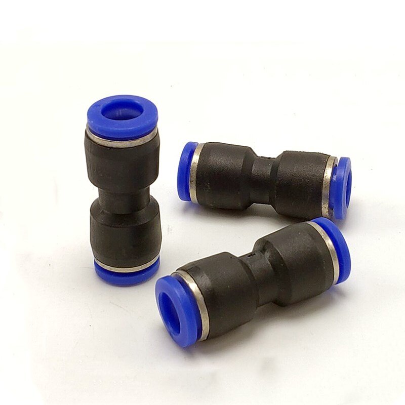 Encaixes pneumáticos que encaixam o plutônio plástico do conector 4mm 6mm 8mm 10mm para o impulso do tubo da mangueira da água do ar na conexão rápida reta do gás