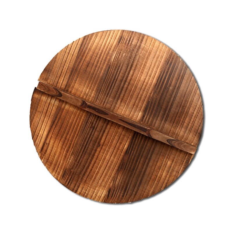 Houten Hout Handgemaakte Spar Anti-Brandwonden Pot Deksel Deksel Wok Deksel Hypotenuse Ijzer Hout Deksel Ijzeren Wok Houten pan Deksel: 28