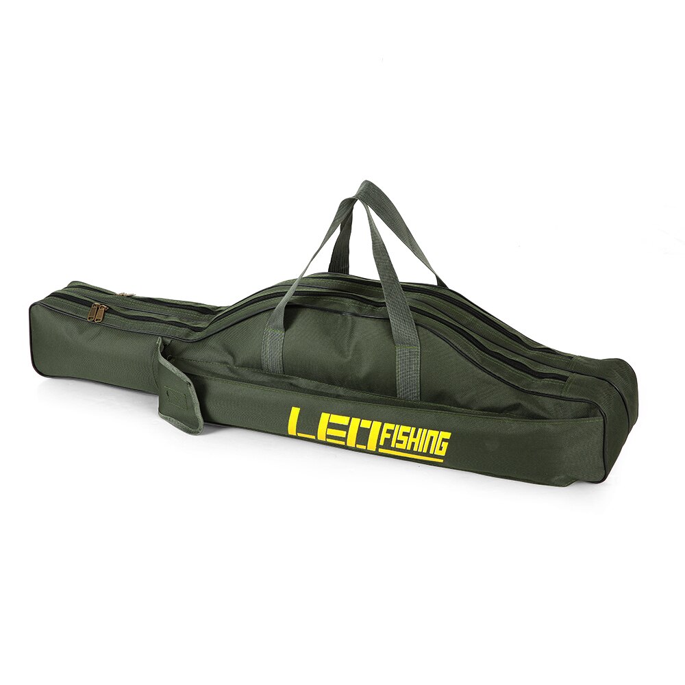 LEO Fishing Rod Bags 100cm/150cm Foldable Multi-function Fishing Bags Fishing Tackle Storage Case with Pouch Holder for Pesca: green 100 cm