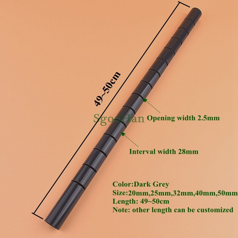 1pc OD 20~32mm Aquarium Fish Tank PVC Rain Pipe Filter Accessories Drip Water Drain Tube Deluge Downcomer Cess-Pipe: Outer dia 25mm / 1pc dark grey